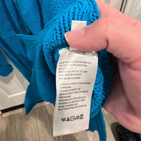 We The Free FREE PEOPLE firefly knit Blue V-Neck Sweater tunic Relaxed Fit - Picture 9 of 12